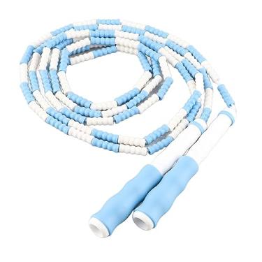 Imagem de Corda de Pular Infantil Ajustável Desembaraçada - Corda de Pular de Plástico PP Com Miçangas - Compacta e Portátil - Melhora o Ritmo Cardiovascular e Respiratório - Adequado para
