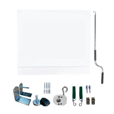 Imagem de Toldo Cortina Branco - 2,20m x 3,10m - kit completo - RM Policarbonato