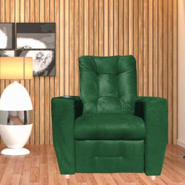 Imagem de Poltrona Do Papai Reclinável Suede Porta Copo Perola Verde