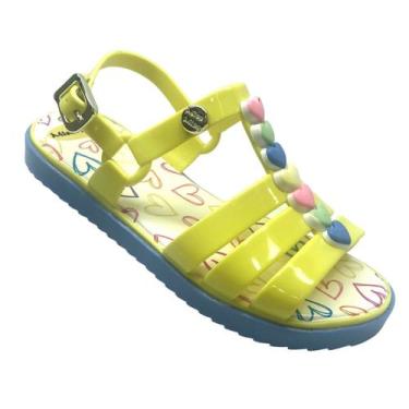 Imagem de Sandália Infantil Feminina Menina Plataforma Baixa Com Detalhe De Cora