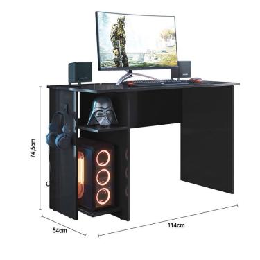 Imagem de Mesa para Computador Gamer 3875 - Qmovi Preto Fosco