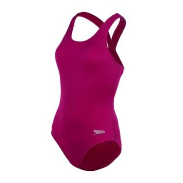 Imagem de Maiô, Speedo, Supportive, Acquaplus Liso com Costas Cruzadas e Bojo Removível, tamanho M - Rosa Fúcsia