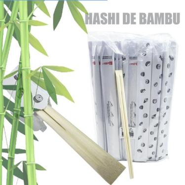 Imagem de Hashi de bambu, tradicional em sache de papel, super forte com 50 unid