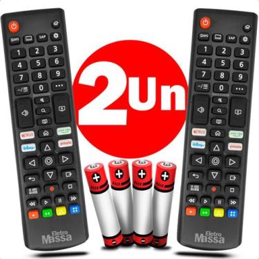 Imagem de Kit 2 Controle Remoto Compativel Com Tv Smart Lcd Netflix + Prime vide