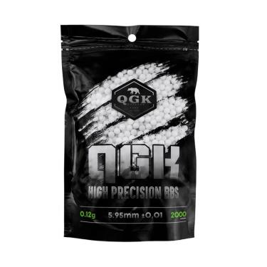 Imagem de Munição Airsoft QGK 2000 BBs 0,12g 6mm Branca QGK2K012B