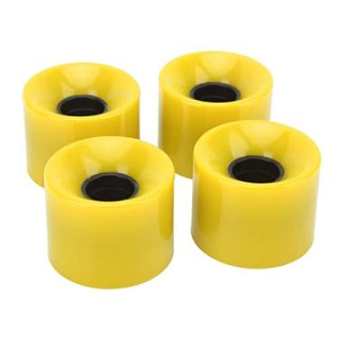 Imagem de ZJchao Rodas de Skate, 4pcs PU Multifuncional Rolos de Surf Board Rollers 60x45mm Rodas de Skate de Longa Prancha para Quadro de Banana, Small Fish Board, Placa de Peixe de Madeira (Amarelo)