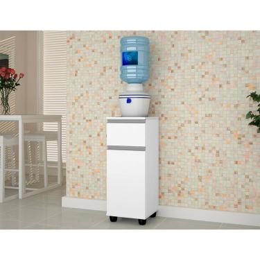 Imagem de Armário Balcão Suporte Para Bebedouro Com 1 Porta E 1 Gaveta Alaska Branco