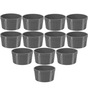 Imagem de 12 Ramekins Canelado Preto Plástico 150ml Coza Molhos Petiscos Potinho Pequeno