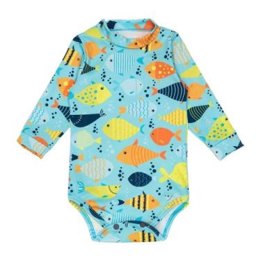 Imagem de Body Praia Bebê M. Longa Com Proteção Solar Uv 50 Estampado - Fofotinh