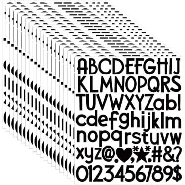 Imagem de 1500 peças, adesivos de letras, 20 folhas, adesivos de vinil, caixa de correio, números autoadesivos, à prova d'água, letras adesivas pequenas, para garrafas de água, placa, scrapbook, sala de aula
