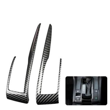 Imagem de AJHLJ® 2 peças de guarnições de caixa de engrenagens CVT transmissão automática câmbio botas painel adesivos para acessórios Civic 10ª geração 2016-2021 decoração de console central de mudança de