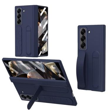 Imagem de AJDJTEN Capa para Samsung Galaxy Z Fold 7 com suporte, alça de dedo, protetor de tela e proteção de lente, alça de mão, proteção de dobradiça, capa de telefone à prova de choque de corpo inteiro para