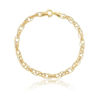 Imagem de Pulseira Feminina Entrelaçada 3,3mm Ouro 18k 750 Amarelo