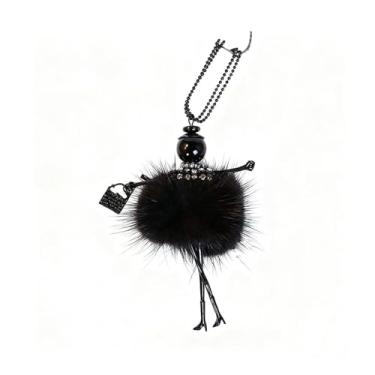 Imagem de OSCCI Colar de boneca de cristal Paris para mulheres, vestido bonito feito à mão com pingente de corrente longa, bijuteria de formatura, Metal, Sem Pedra Preciosa