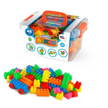 Imagem de Maleta com Blocos de Montar - 48 peças - Pakitoys