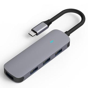 Imagem de MMOBIEL Hub adaptador USB-C para 4X USB-A - divisor de hub USB 4 em 1 - Hub USB 3.0-5Gbps - Divisor USB compatível com MacBook, iPad Air/Pro, Dell, Samsung - Hub de dados USB - Divisor USB - Alumínio