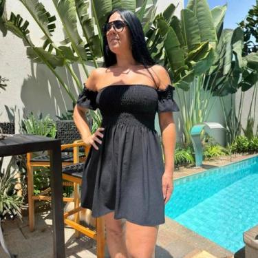 Imagem de Vestido Feminino Curto Ombro A Ombro Feminino Verão Lançamento 2025 - 