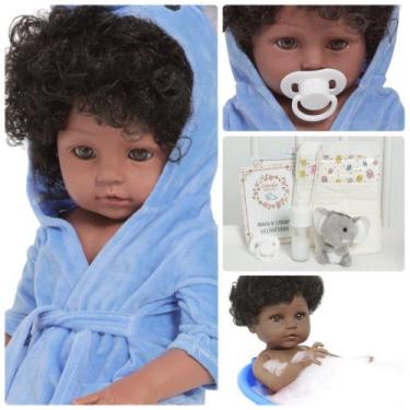 Imagem de Boneco Reborn Bebê Realista Elefantinho Roupão Acessórios - Cegonha Re