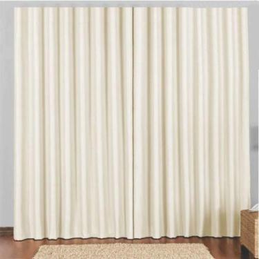 Imagem de Cortina 3 Mts Sala Quarto Blackout Para Trilho Comum - Bege - Top Chic