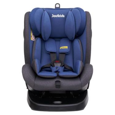 Imagem de JOVIKIDS Cadeira de Segurança para Carro, Ergonômico, Ajustável para Bebês e Crianças, 3 em 1, De 0 a 12 Anos, Até 36 kg*, Sistema ISOFIX e Top Tether, Rotação 360 graus, Proteção Contra Impactos, Reclinável, Lavável, Modelo Angela. (Cinza com Azul)