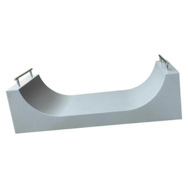 Imagem de Dynwave Rampa de Skate para Parque de Skate, Multiuso, Cinza, Brinquedo de Treinamento, Desenvolvimento de Habilidades para Crianças e Adultos, e, U Ramp