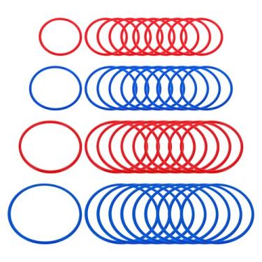 Imagem de PATIKIL Anel de plástico com 4 tamanhos, pacote com 40 anéis esportivos para jogar velocidade e agilidade para jogos de carnaval ao ar livre, suprimentos para sacos de feijão, vermelho/azul