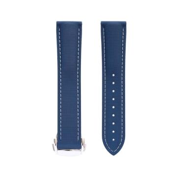 Imagem de Pulseiras de relógio com textura de lona de borracha fluoro para relógios Omega Speedmaster, pulseira de reposição texturizada de 20 mm, 21 mm, 22 mm, para Omega com fecho de distribuição, pulseira