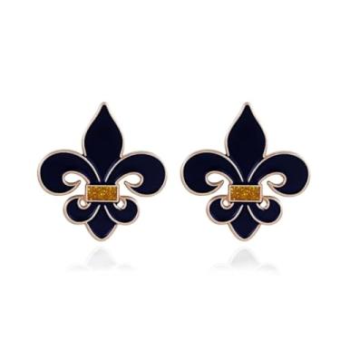 Imagem de LKingel Brincos de carnaval para mulheres, máscara de flor de lis, coroa e bobo da corte, brinco de declaração de carnaval, roupas de carnaval, roupas de carnaval, roupas de presente para mulheres