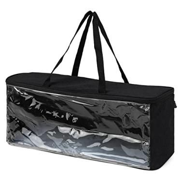 Imagem de Estojo Portátil para Chapéus Organizador de Transparente Armazenamento Bonés Porta-Chapéus com Alças Transporte Bolsa Zíper Duplo Armazenar Livros Revistas Brinquedos Higiene Pessoal PVC À Prova Água