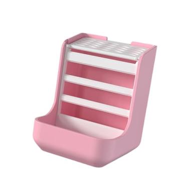 Imagem de Generic Suporte para feno para coelhos, comedouro leve e portátil, dispensador de ração para porquinhos-da-índia e coelhos, minimizando o desperdício, Rosa