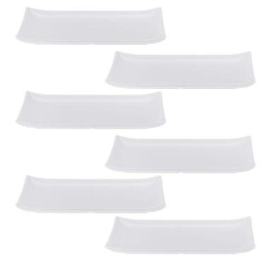 Imagem de Kit Seis Travessa de Melamina Retangular com canto 36,4 x 20,2 x 3,3 c