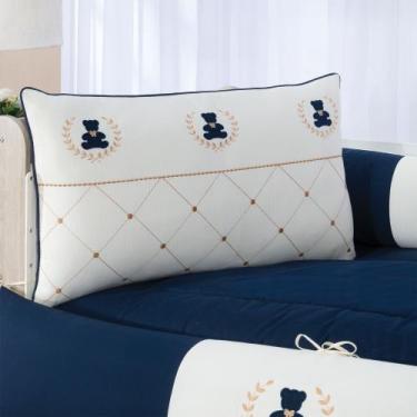 Imagem de Kit Berço Ursinhos Enxoval Bebê Luxo Marinho Bordado Berço Nacional/Am