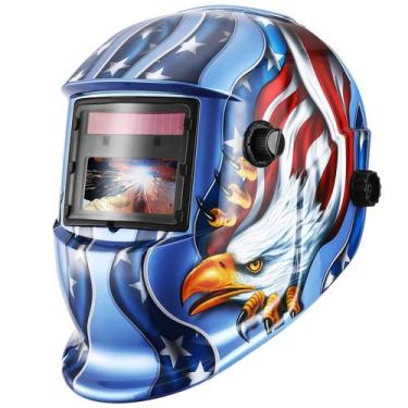 Imagem de Capacete de soldagem DEKOPRO Auto Darkening True Color Blue Eagle