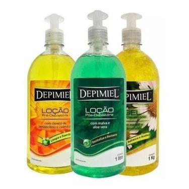 Imagem de Kit Loção Pré + Loção Pós + Gel Pós Depimiel 1lt Depilatório
