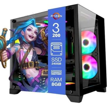 Imagem de Computador PC Gamer Home Office Ryzen 3 3200G 8GB DDR4 SSD 240GB Radeo
