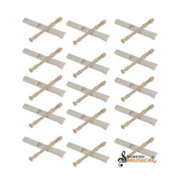 Imagem de Flauta Doce Soprano Barroca Dolphin Abs + Capa + Vareta Kit Com 15 Uni