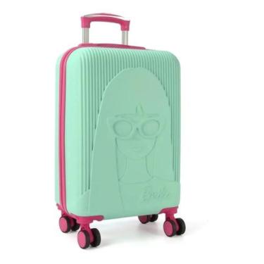 Imagem de Malinha Mala Escolar Rígida 4 Rodinhas 360 Barbie Princesa Verde