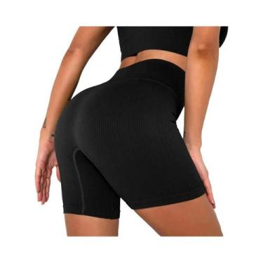 Imagem de Shorts de Yoga Cintura Alta Sem Costura - Esporte, Corrida e Fitness, 