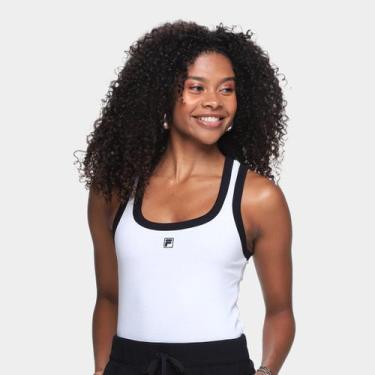 Imagem de Regata Fila Slim F-Box Feminina, Off white, Preto, GG