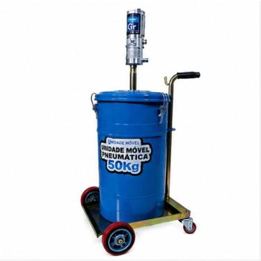 Imagem de Bomba para Graxa Pneumática Propulsora 50L 400 BAR 800g-min Rateio 50:1 com Carrinho Bremen