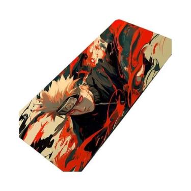 Imagem de Mouse Pad De Borracha HD Preto E Branco Naruto Uzumaki Para PC Gamer, 