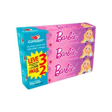 Imagem de Gel Dental Condor Barbie Kidscom Flúor Leve 3 Pague 2 50G