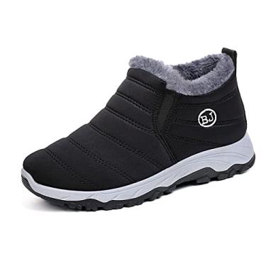 Imagem de Legou Sapatos de algodão de inverno mais botas de neve casuais de veludo quente M651 Preto 40