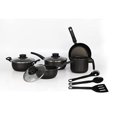 Imagem de kit conjunto panelas 8 peças preto