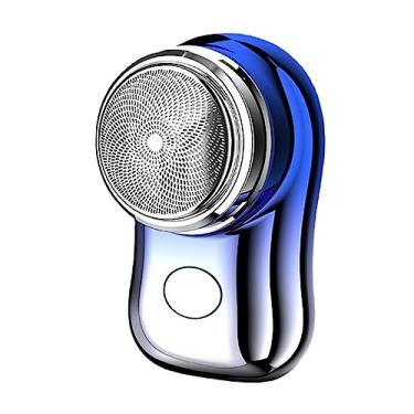 Imagem de Esquirla Mini para homens, depilação facial, removedor de, tamanho de bolso, recarregável, de barba, navalha de barba para, gradiente azul
