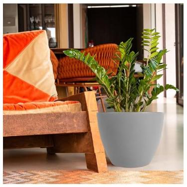 Imagem de VASO POLIETILENO CONE BAIXO N°28 P/PLANTAS E JARDINS DECORATIVO (CINZA)