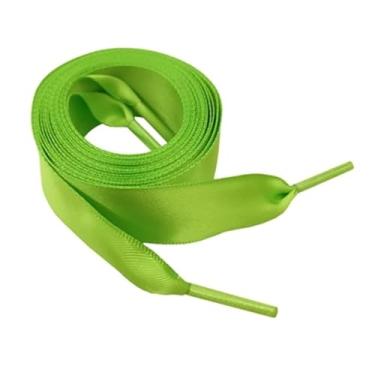 Imagem de Flat Satin Ribbon Shoelaces Laces For Sneaker Sport Shoes(Color:Olive Green,Size:100cm)