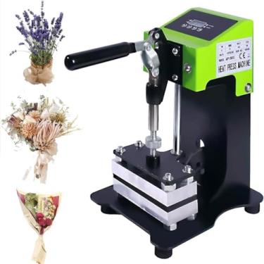 Imagem de Máquina de prensa térmica, mini prensa térmica manual com placas de aquecimento de 6 * 12 cm, máquina de extração de resina, estampagem a quente, perfeita para casa, 0-250 ° C ajustável