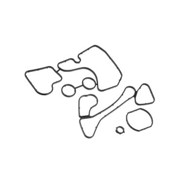 Imagem de Motoforti No.059117070/059117070B Gaxeta do refrigerador de óleo para Audi A6 3.0L 2014-2016 / Junta adaptador de filtro de óleo do motor interno/borracha durável/1 conjunto preto de longa duração