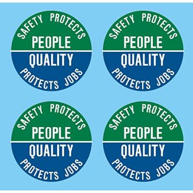 Imagem de I Make Decals Safety Protects People Quality Protects Jobs Hat Hardhat Decalque adesivo Placard 5 cm L X 5 cm A - Vendido no pacote com 4